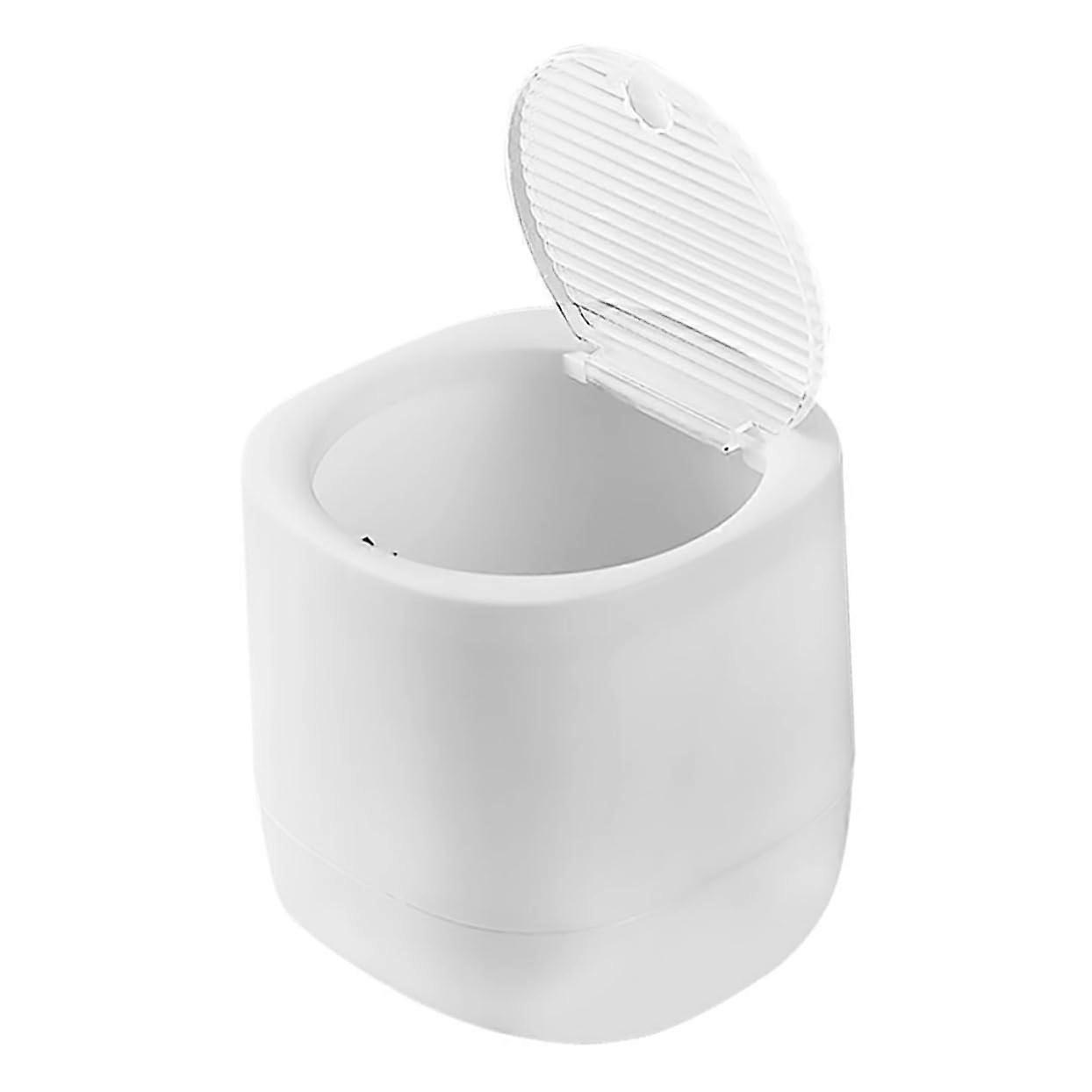 Mini Trash Can With Lid, Plastic Basket, For Small Bathroom And Office, Compact SpaceSaving Design