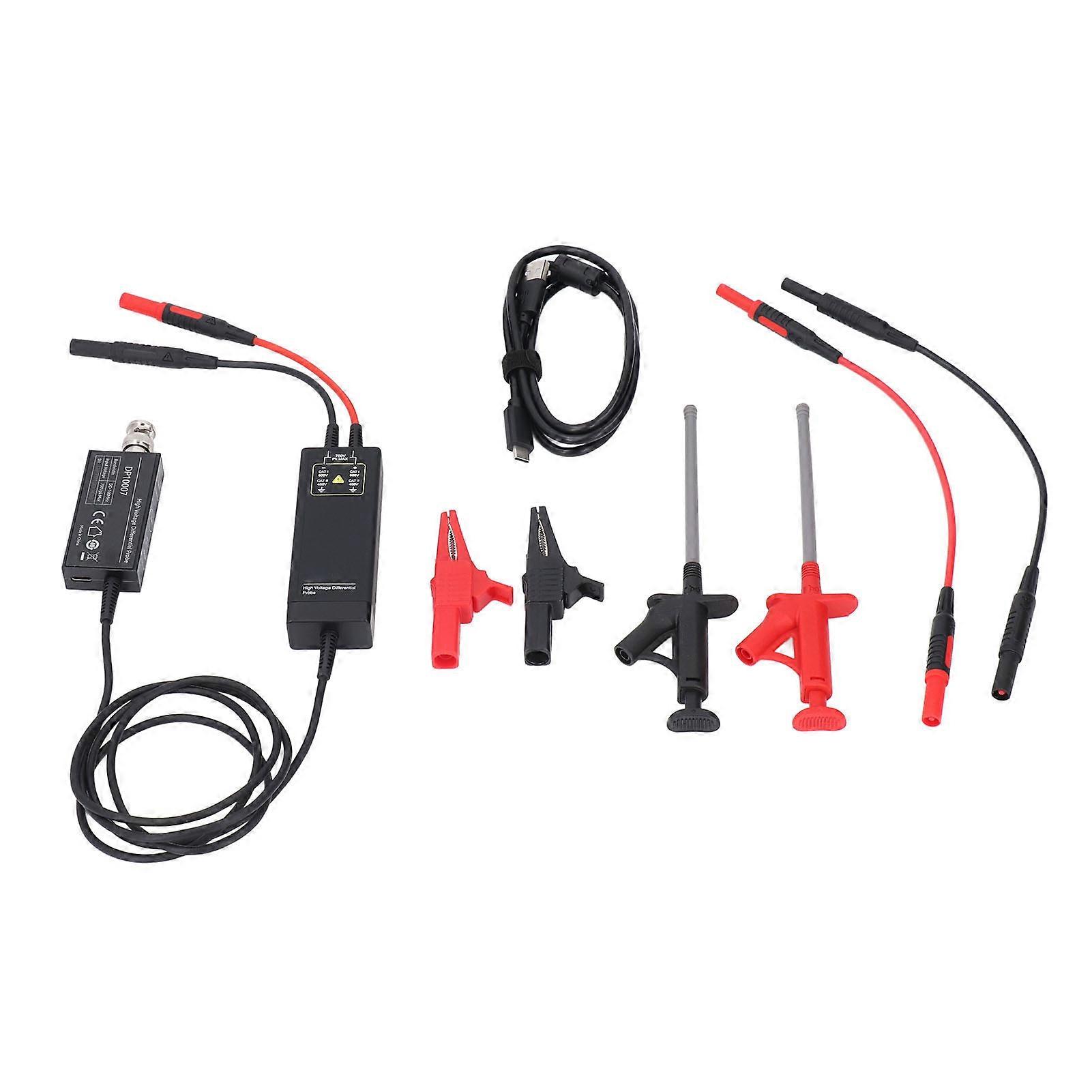 High Voltage Differential Probe Kit 100MHZ 700V 20X 200X Attenuation Rate Oscilloscope Probe Kit 100‑240V US Plug 