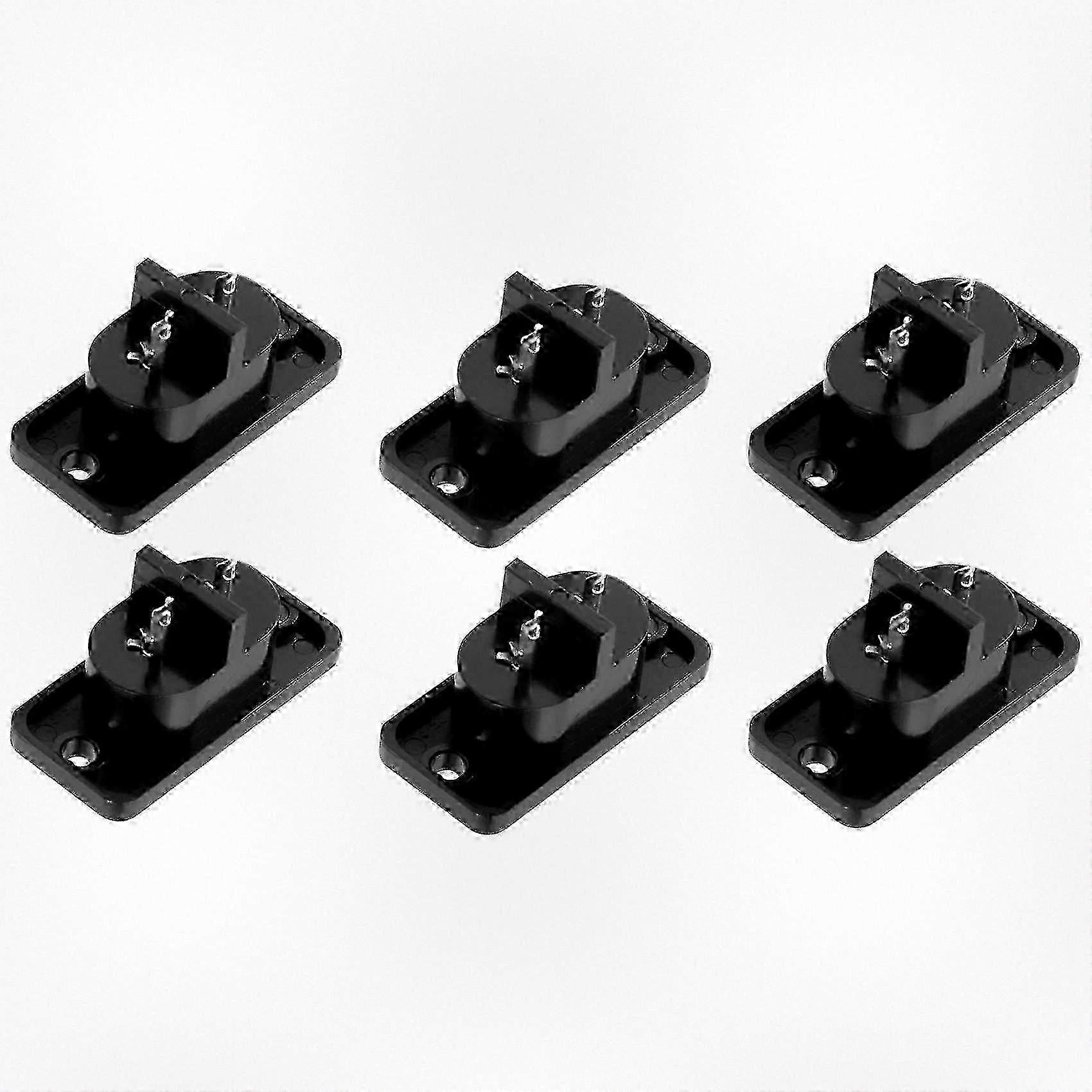 Black 2 Pin IEC320 C8 Screw Mount Power Inlet Socket AC 250V 2.5A 6 Pack