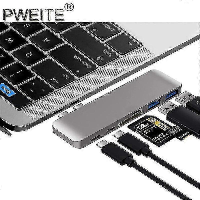 6 in 1 Type C Adapter USB C HUB for MacBook Pro/Air M1 M2 2021 2020 2019 2018,MOKiN USB C Hub MacBook Pro Accessories miao4