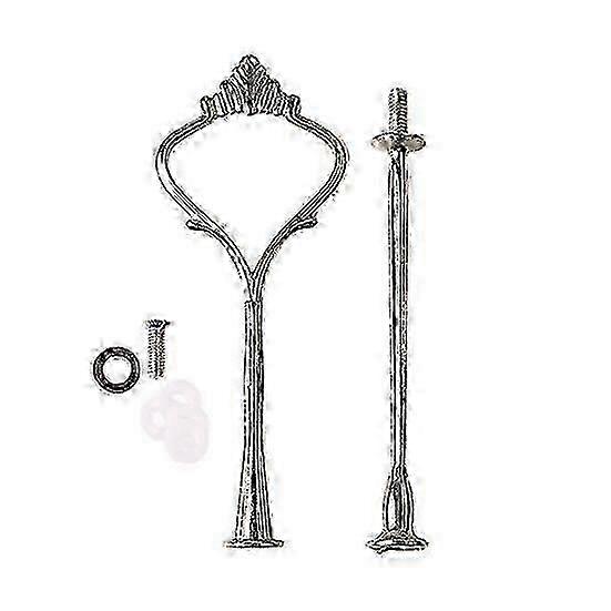 Cake Plate Stand with Crown Handle for 2/3 Tiers - European Style Wedding Display Fitting Rod