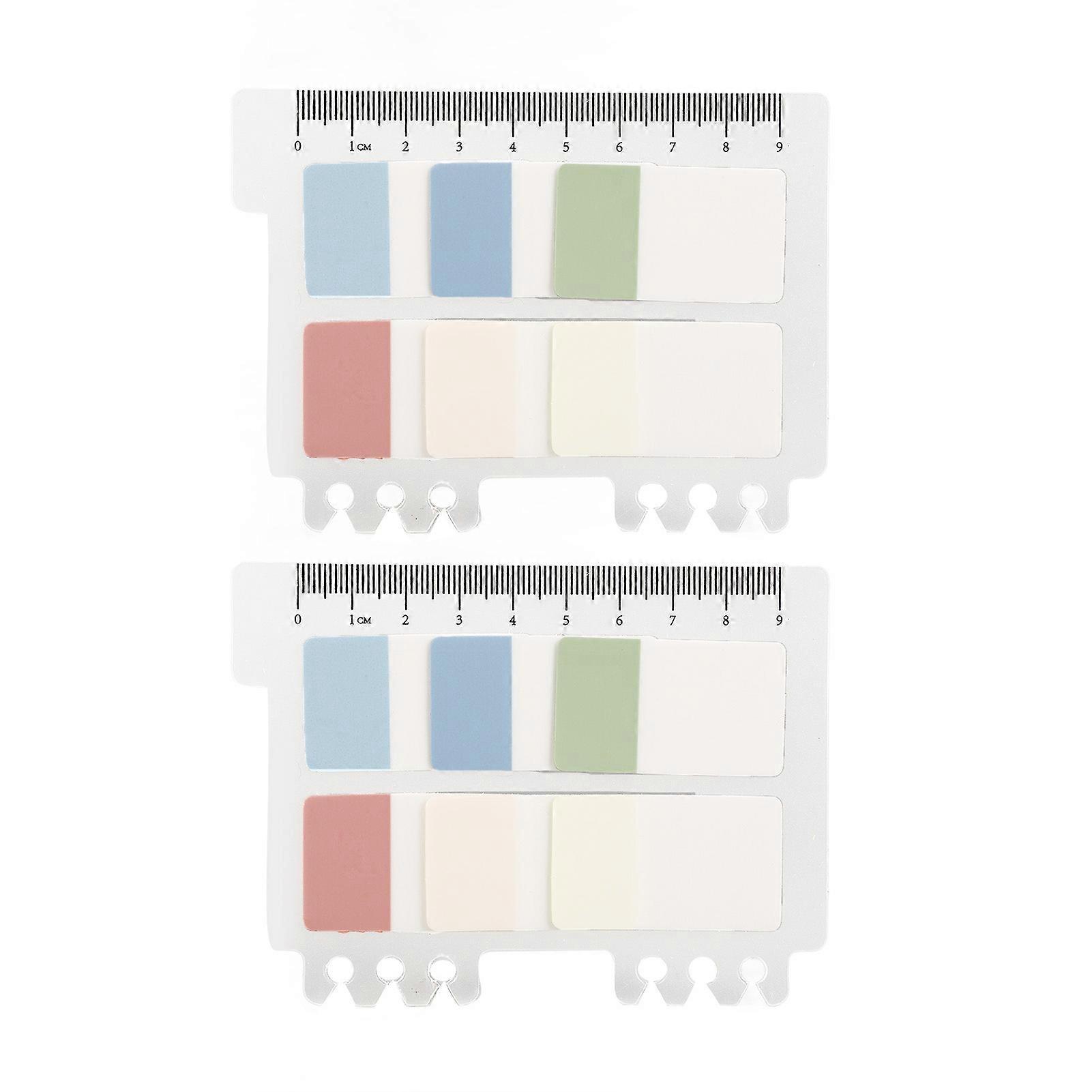 2 Sets Transparent Sticky Notes 6 Colors Morandi Waterproof Translucent PET Sticky Notes for File Classification Index Labels