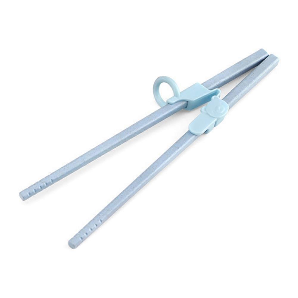 3Pcs Detachable Training Chopsticks Helper Learning Eating Tool for Kid Baby Beginner (Blue)