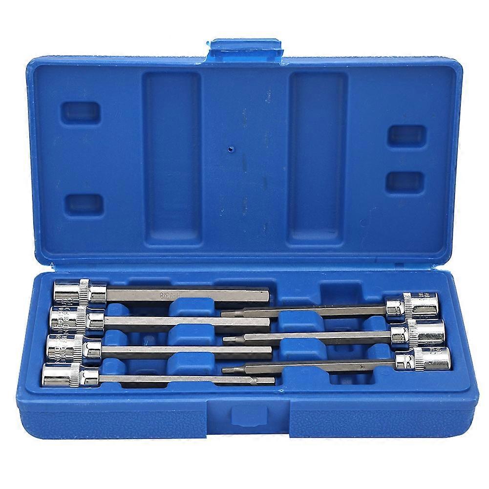 7pcs 3/8 Square Socket Bit with 1/8 3/16 7/32 1/4 9/32 5/16 3/8 Hex Extend Long Bit Socket Set