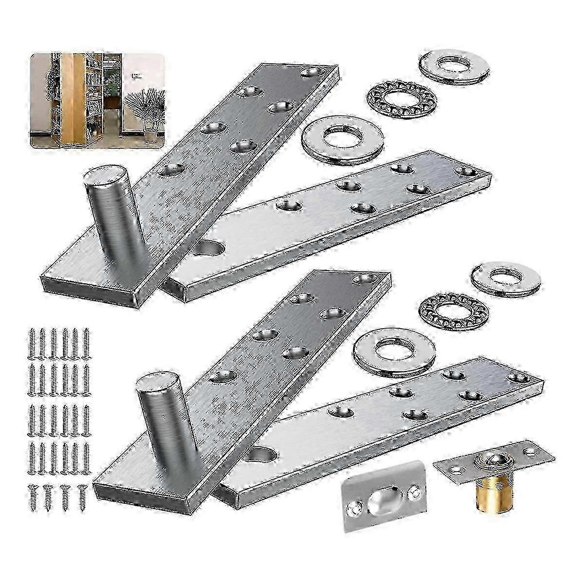 Door Pivot Hinge, Invisible Pivot Hinge System With Goal Kick Hardware, For Heavy Duty Wood Doors Up To 200 Lbs Heavy -New SZJR