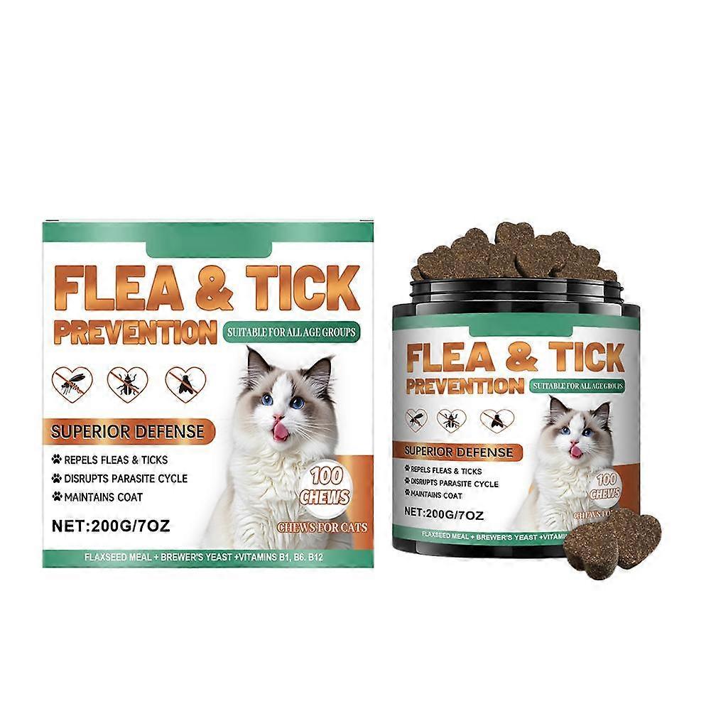 Cat Coat Care Chewable Tablets Flaxseed Brewer's Yeast Supplement for Healthy Skin Metabolism Digestion Urinary Support