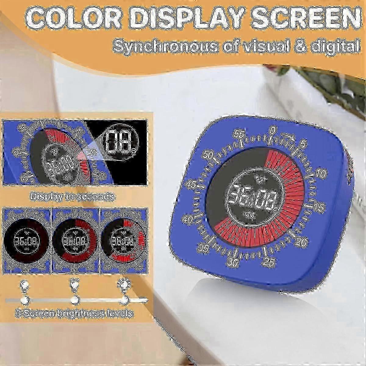 Kids Visual Timer 60-Min Silent Digital Countdown Clock for Study, Homework Focus Training Classroom & Home Desk