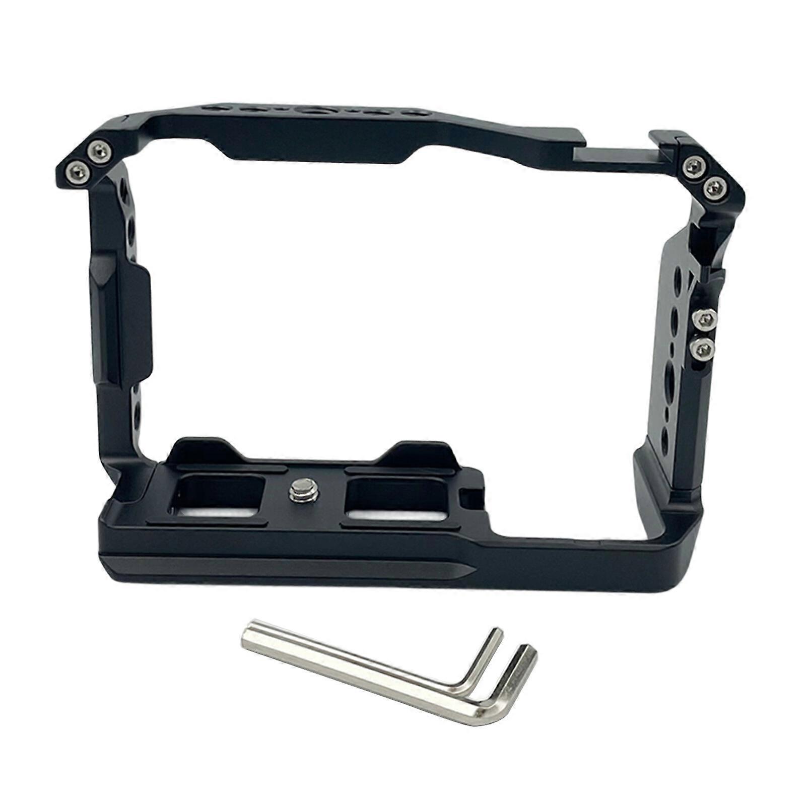 Streamlined Camera Cage Builts In 1/4" 20 Threads Holes Cold Shoe Mount for ZV-E10 II Attachment Multicolor