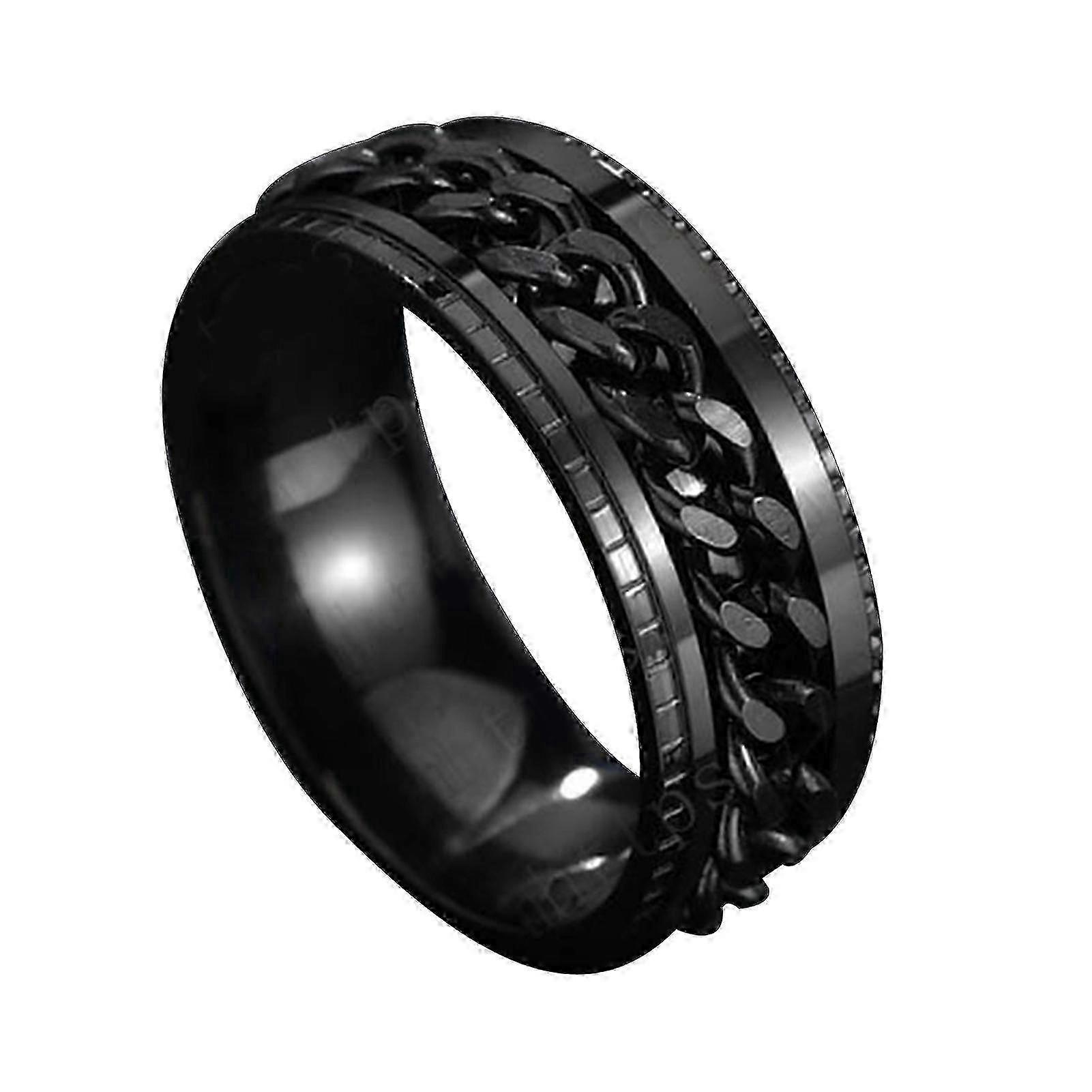 Rotatable Beers Bottle Opener Ring with Inner Rotating Chain Titanium Steel