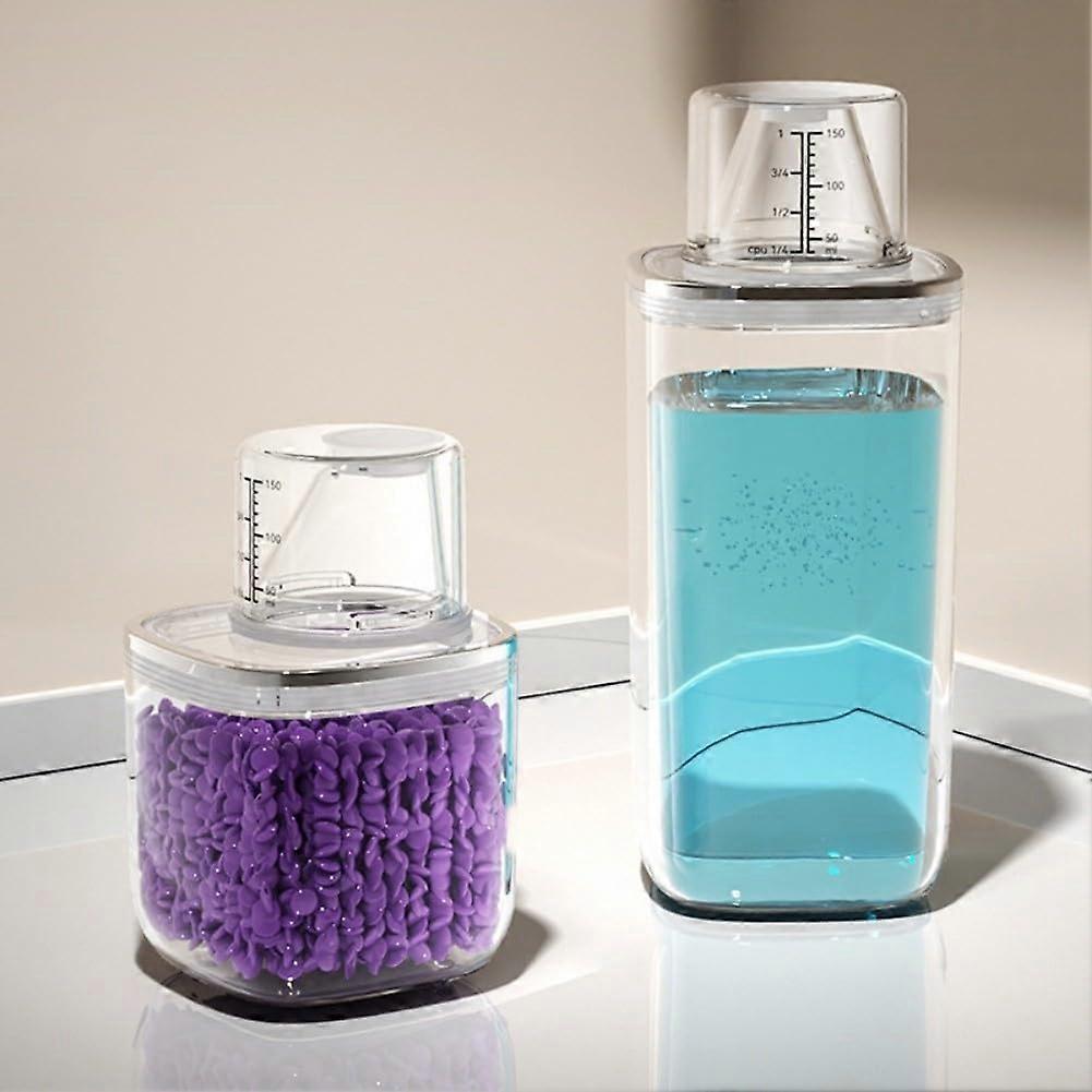 Transparent Laundry Detergent Dispenser with Graduated Scale and Reflow Design 2L for Organized Storage