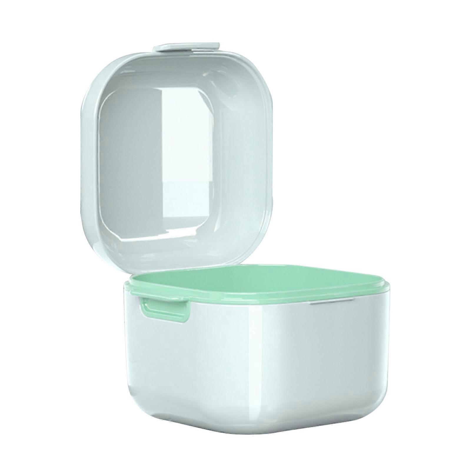 Bath Soaking Holder Portable Compact Denture Soak Container Multifunctional False Teeth Storage Case for Home Travel