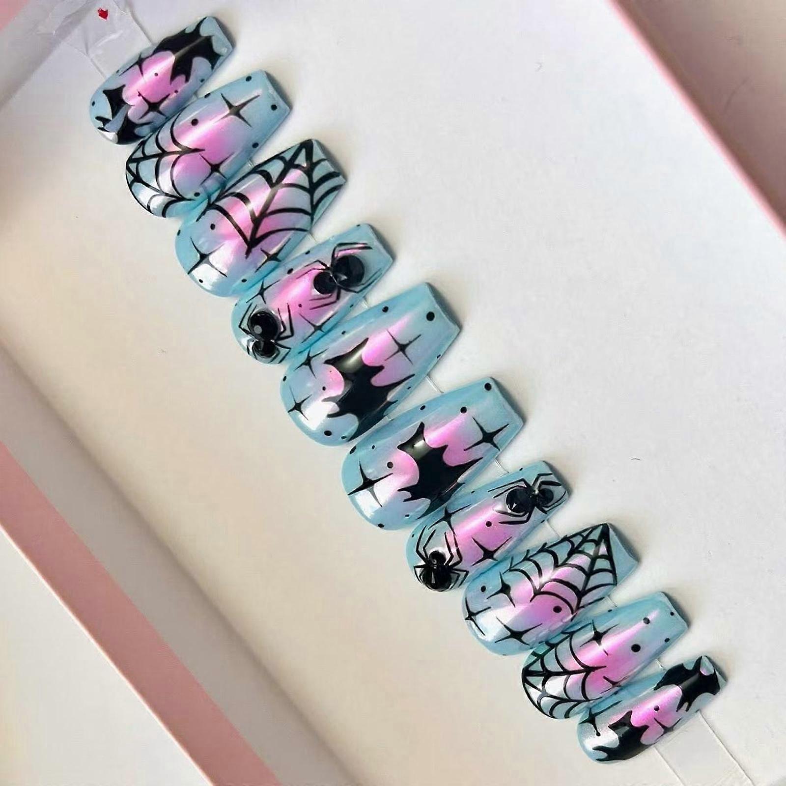 Halloween Unguis Art Set Rose Search Engine Manifestation Pattern Persist Hoofs with Scintillate Decoration 30 Divisions Multicolor