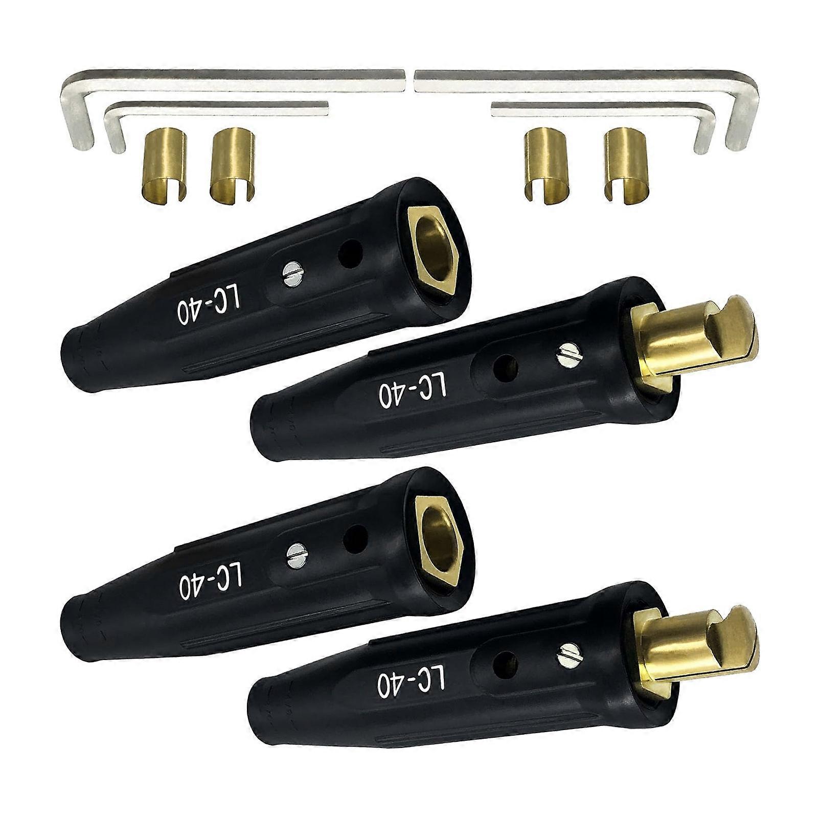 Universal 40 Coppers Welding Cable Connectors Kit Compatible for Multiple Wire Gauges 1/0thru 2/0 (50-70mm²) Capacity Multicolor