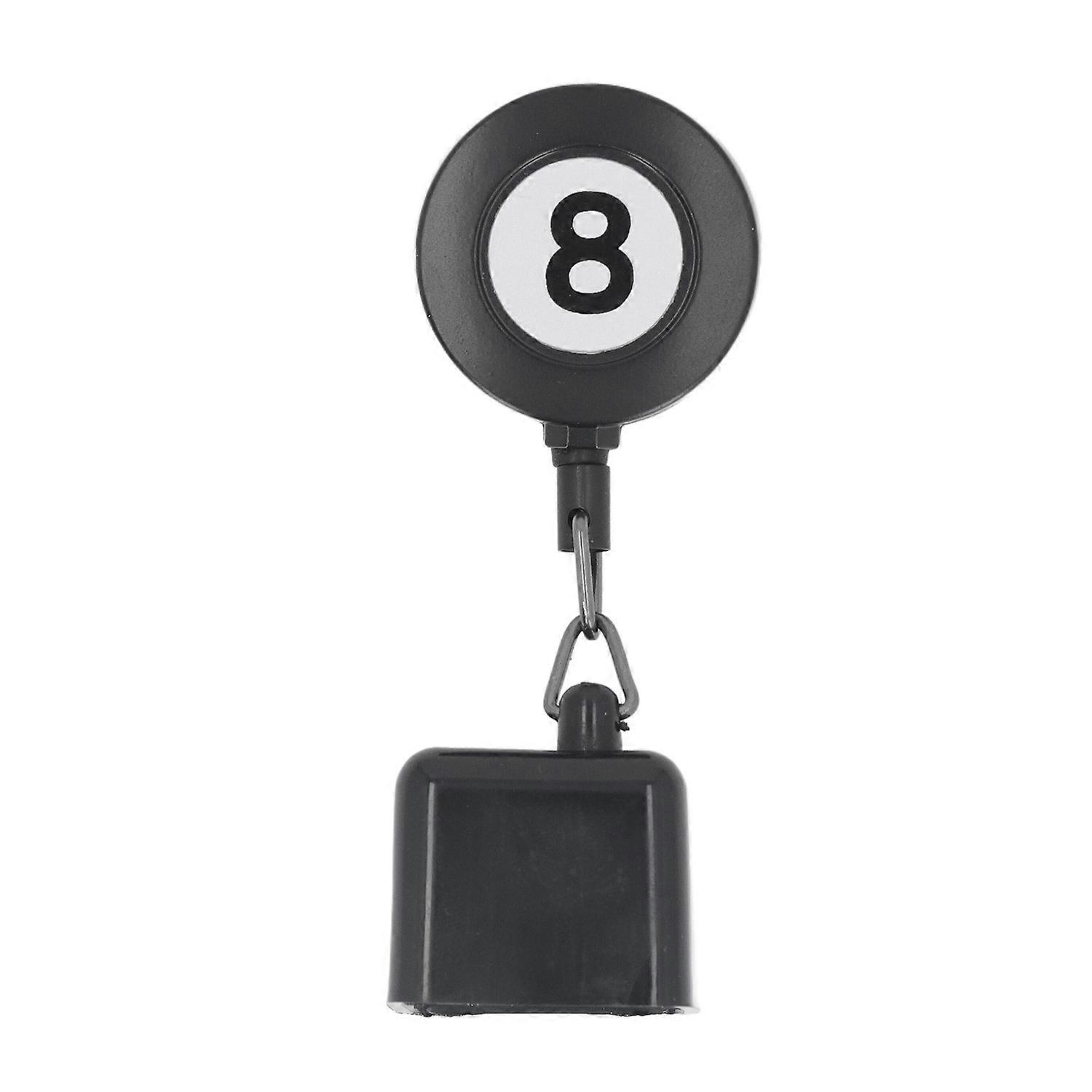 Retractable Octagonal 8 Ball Chalk Holder Billiard Pool Cue Chalk Box with Belt Clip Black