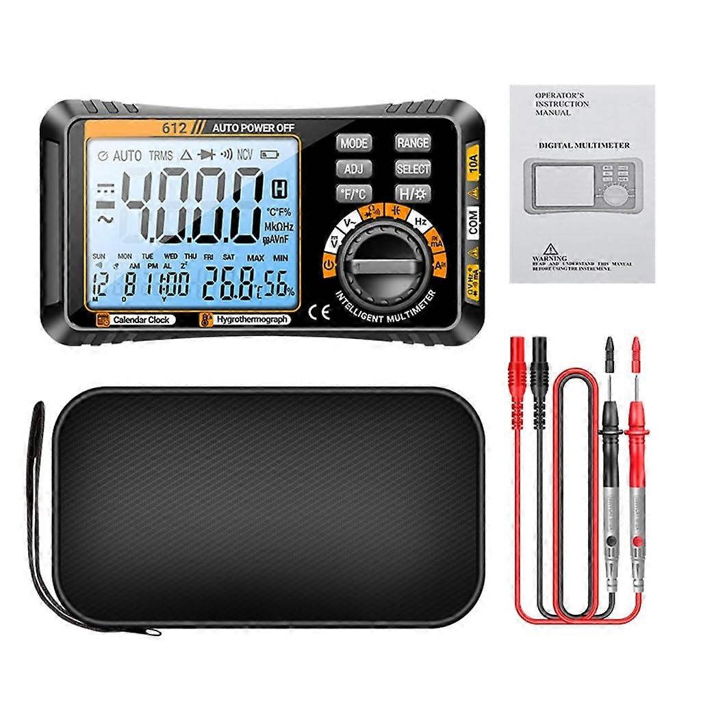 Digital Multimeter 4000 Counts Current Voltage Resistance Capacitance Tester for Electronics Black