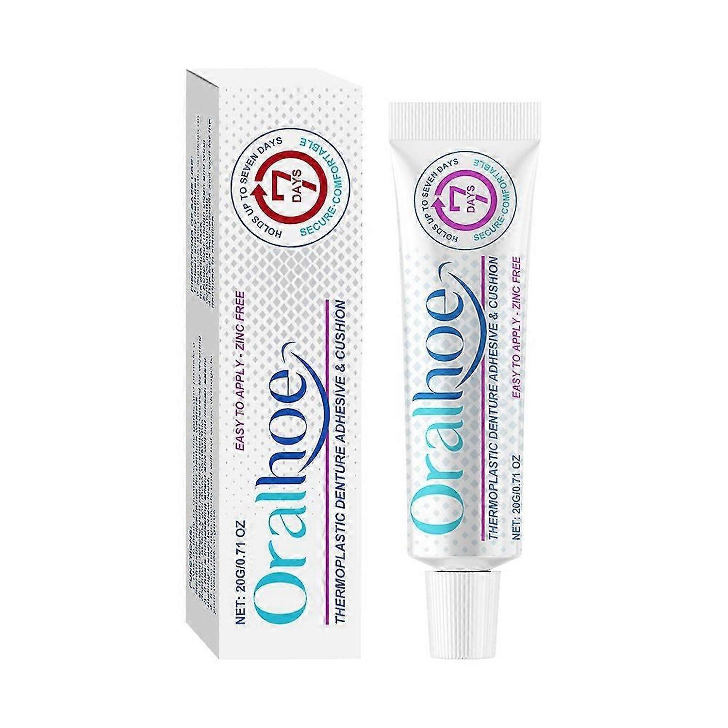 Thermoplastic Denture Adhesive, Zinc-Free Formula Long-Lasting Hold Up to 7 Days Secure Fit