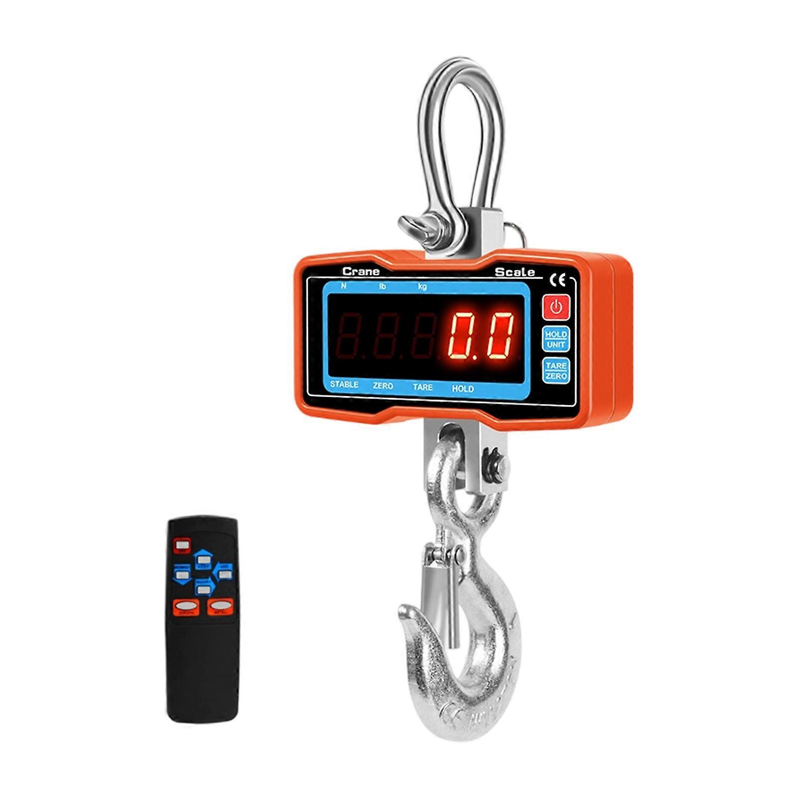 Precisions Heavy Load Digital Cranes Scale Industrial Secure Hook Scale Measurement Tool Hanging Hook Scale  Orange