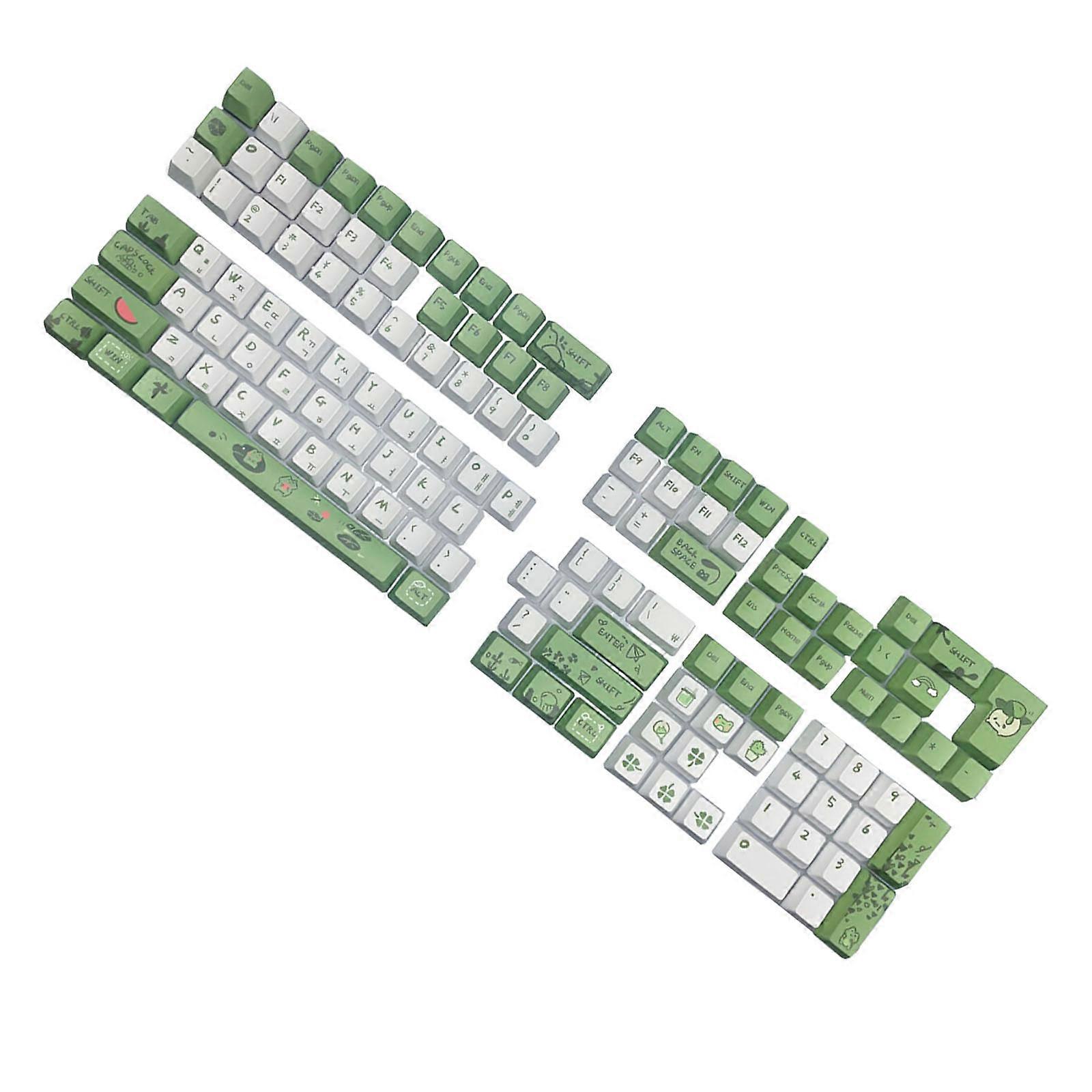 Cute Frogs Design Korean Keycaps for MX Switches Mechanical Keyboard ,PBT XDA/OEM Height for Typists and Gamers Multicolor