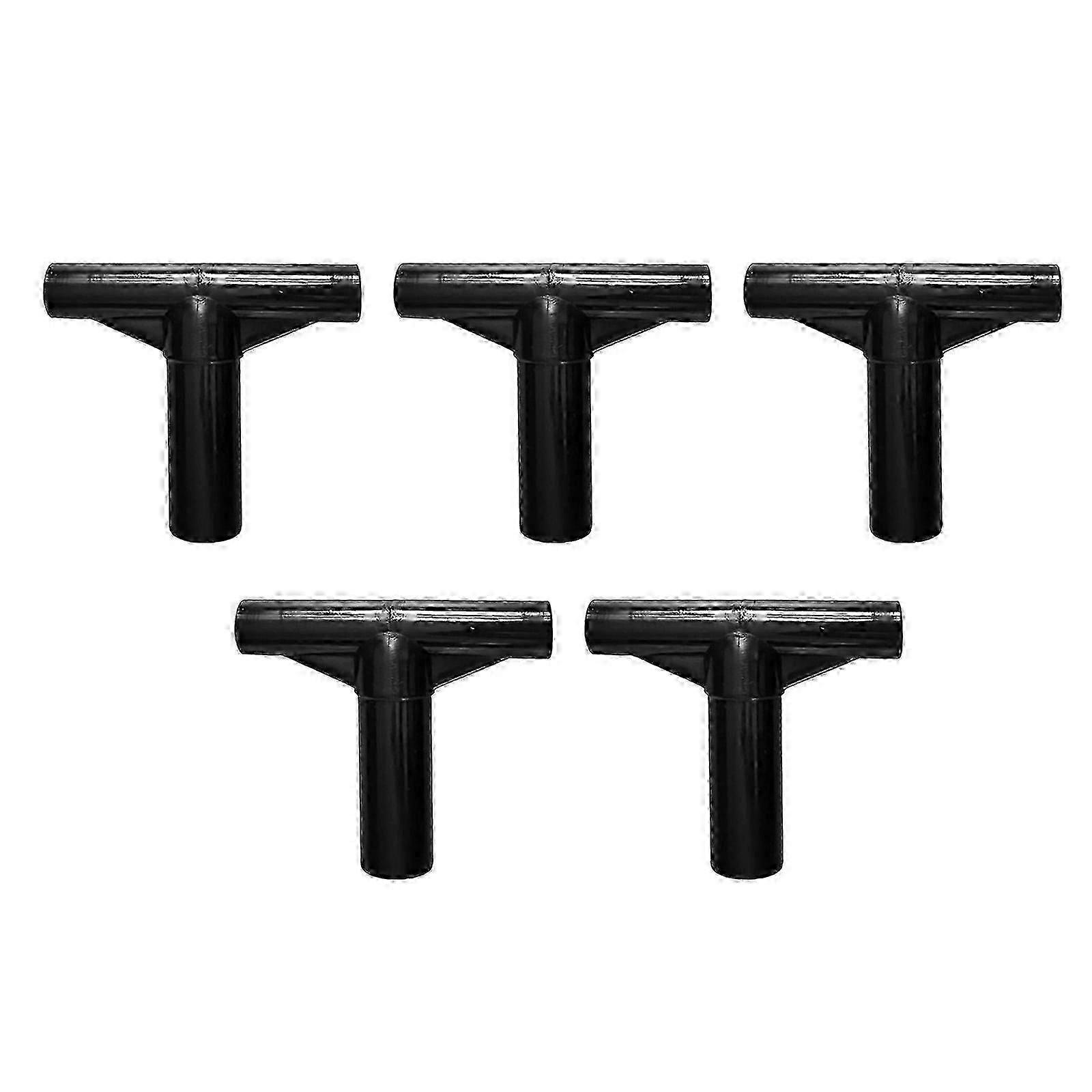 5Pcs Trampoline Enclosure Poles End Caps T Shaped Pipe Sleeve Quickly connect T Tube Trampoline T Joint Part Easy to Use  Black