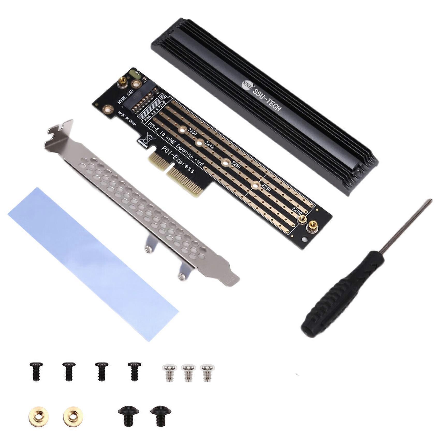 SSU PCI-E 4.0 to M.2 NVMe Expansion Card 64Gbps M.2 NVME to PCIe 4.0 Adapter with Heatsink for Desktop PC