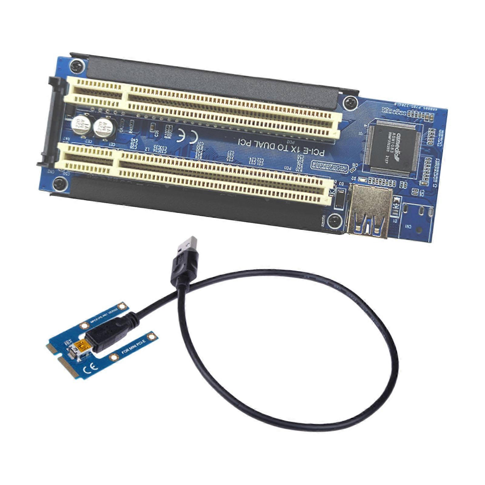 Mini PCIE to Double PCI Expansion Mini PCIE Adapter Card Video Capture Control Card Innovative Sound Card ASM1083 Chip Multicolor