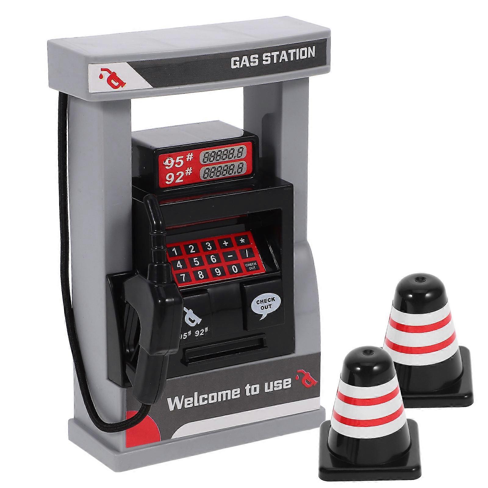 1 Set of Simulation Gas Station Model Miniature Roadblocks Models Gas Station Toy
