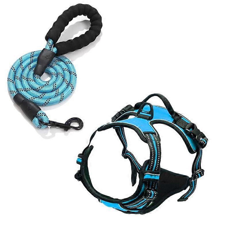 No Pull Dog Harness with Leash, Reflective Adjustable Breathable Padded for Large Dogs