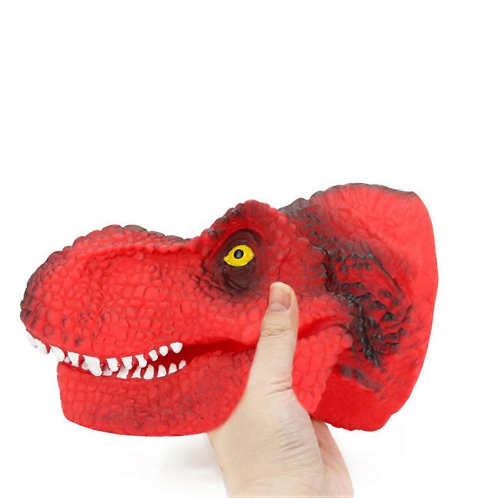 Silicone Dinosaur Hand Puppet for Playing Realistic Red Tyrannosaurus