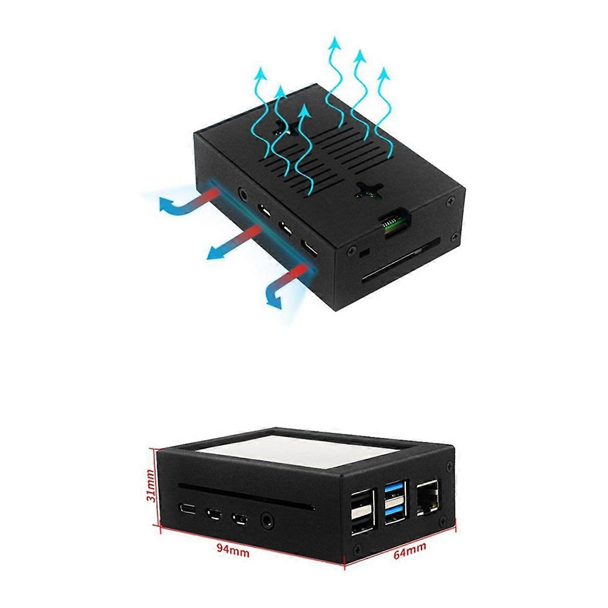 For B 3.5 Inch Touchscreen 480x320 LCD with Cooling Fan Heat Sinks Aluminium Case for Raspberry 4 B