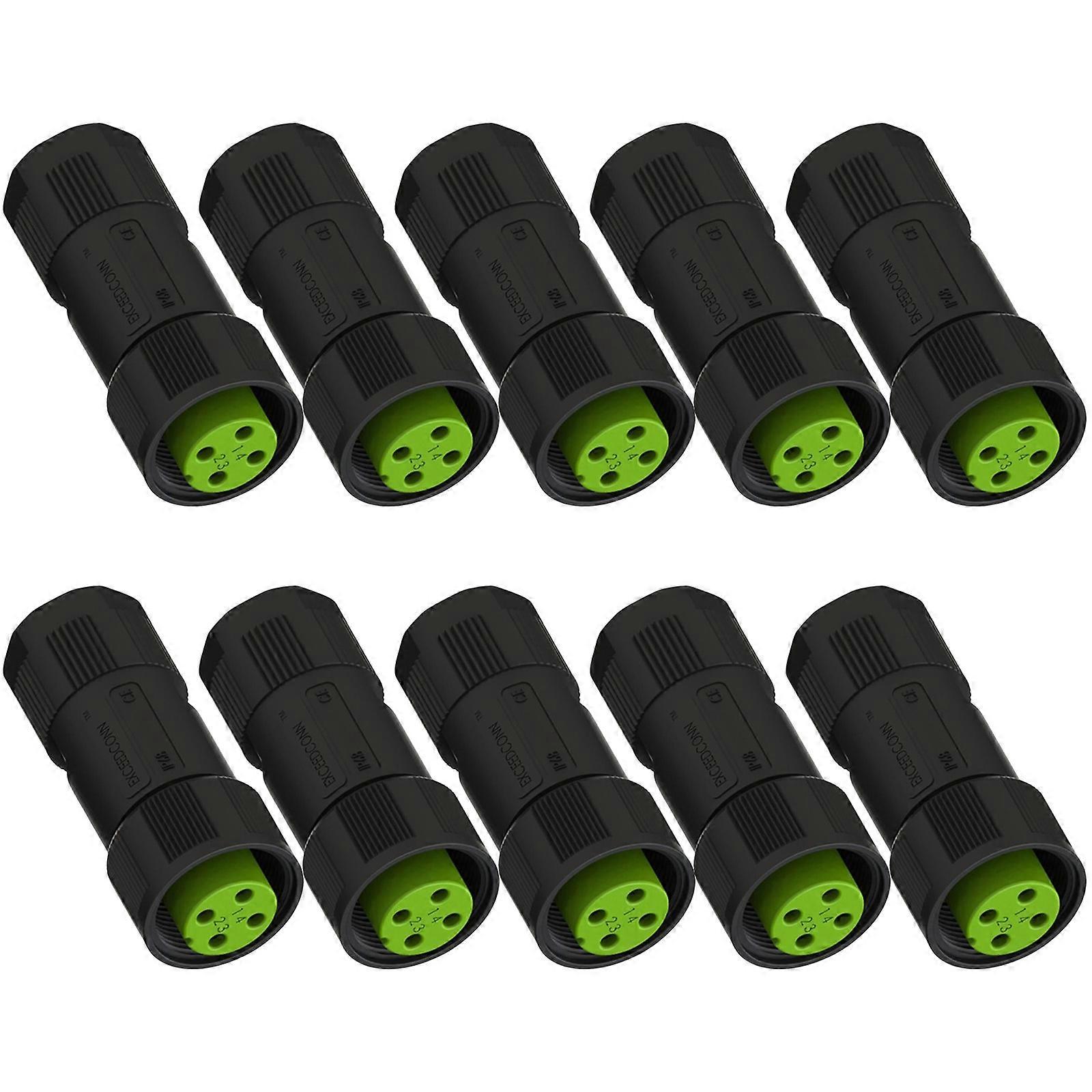 10pack Durability Materials Waterproofed Terminals Block 4 Pin Male for Stable Connection Harsh Conditions Multicolor