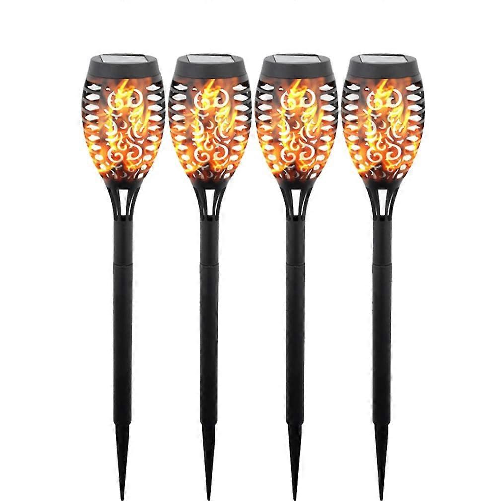 Solar Flame Lights Outdoor IP65 Waterproof with Realistic Flickering Torch Effect for Garden Patio Pathway 4pcs