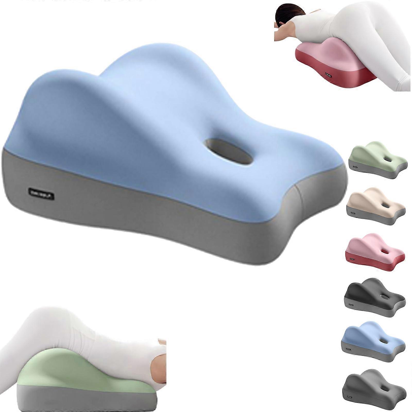 Couples Wedge Pillow with Ergonomic Wave Design, Density Memory Foam for Bed, Blue