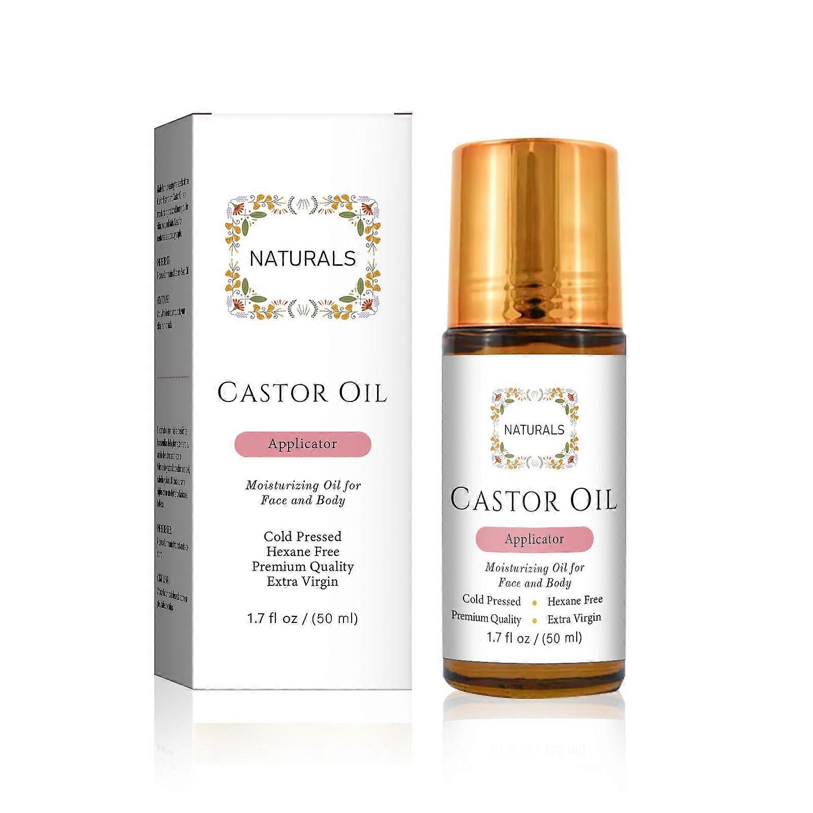 unbrand Naturals Organic Castor Oil with Rose Quartz Roll On For Face and Body - Stimulate Hair Grow