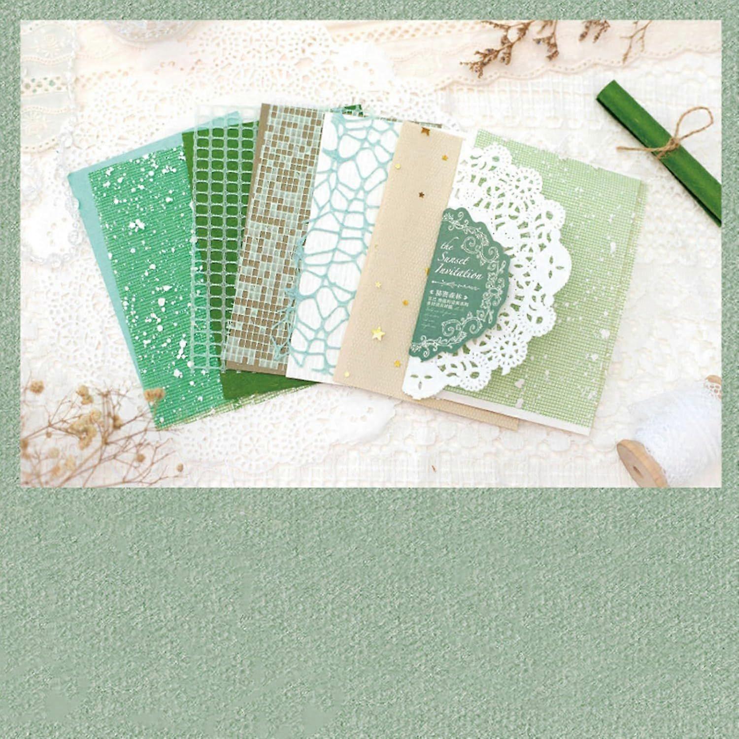 20 Sheets Invitation Card Scrapbook Paper Pad for DIY Album Scrapbook Greeting Card Background Paper Light Green 140x95mm