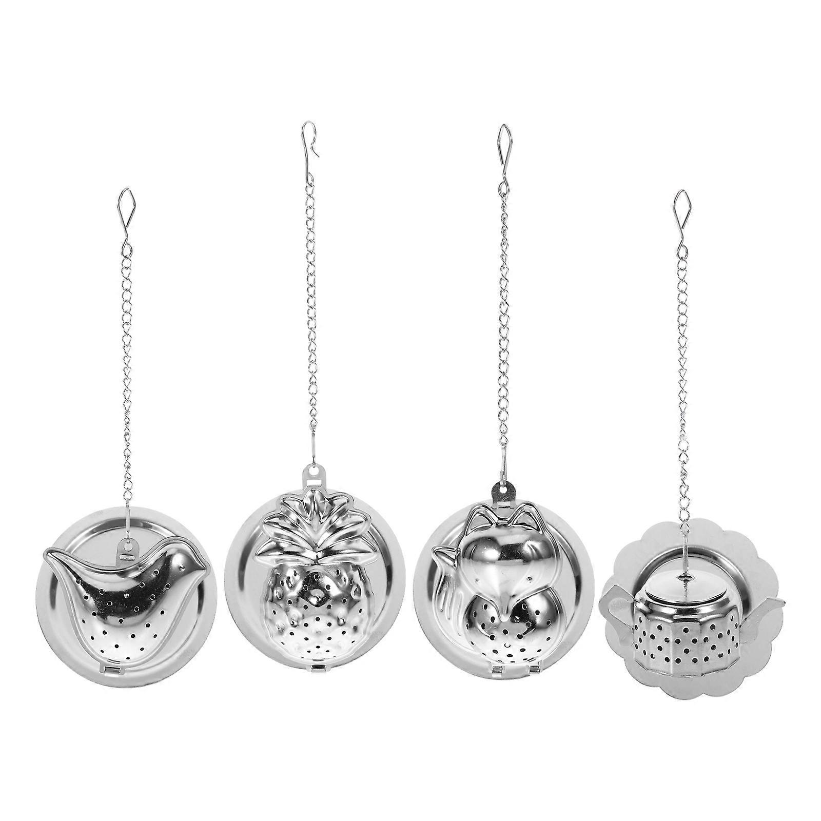 Tea Infuser Stainless Steel Loose Leaf Tea Infusers for Home 4Sets with Chain