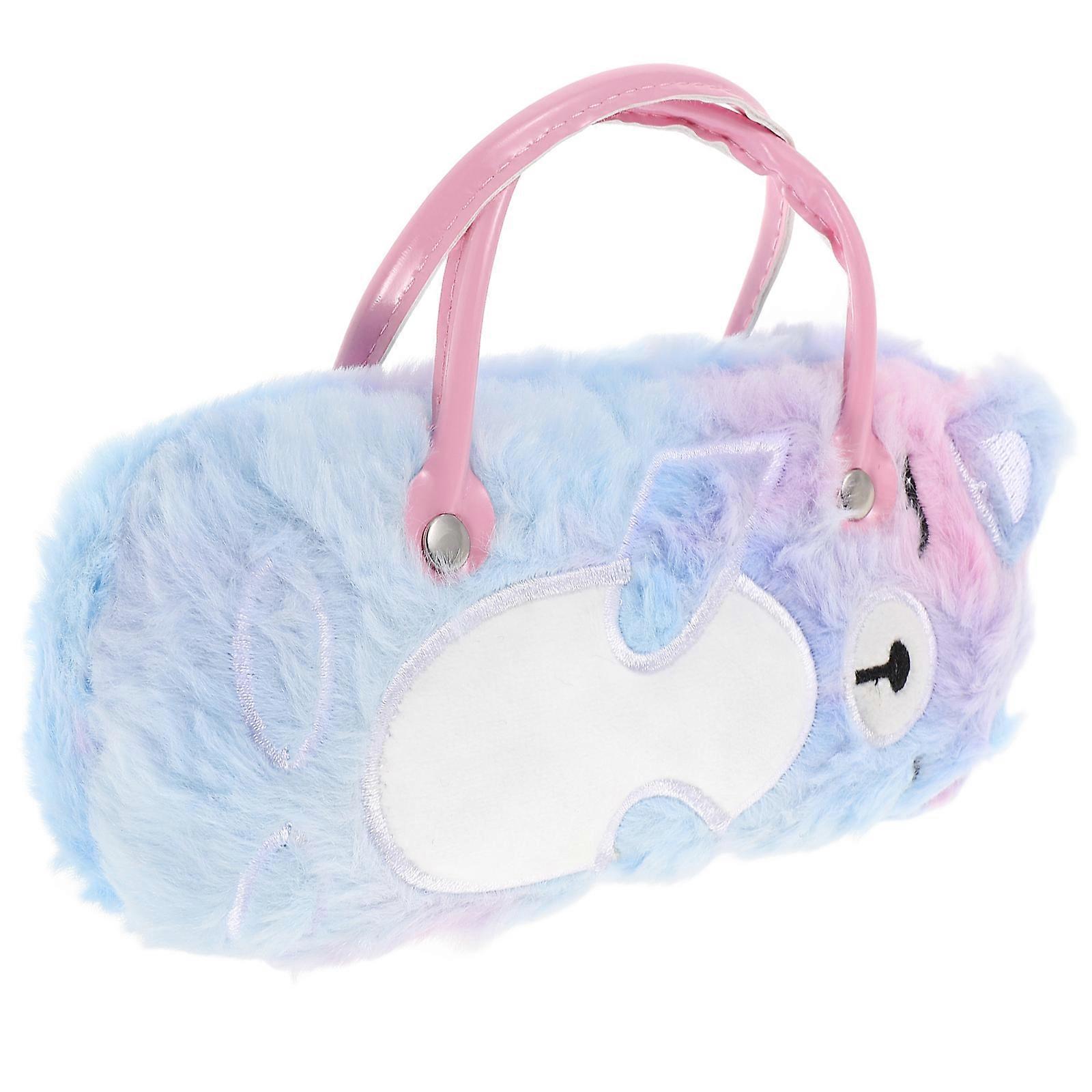Cute Plush Bear Eyeglass Case for Storage Use Portable for Kids