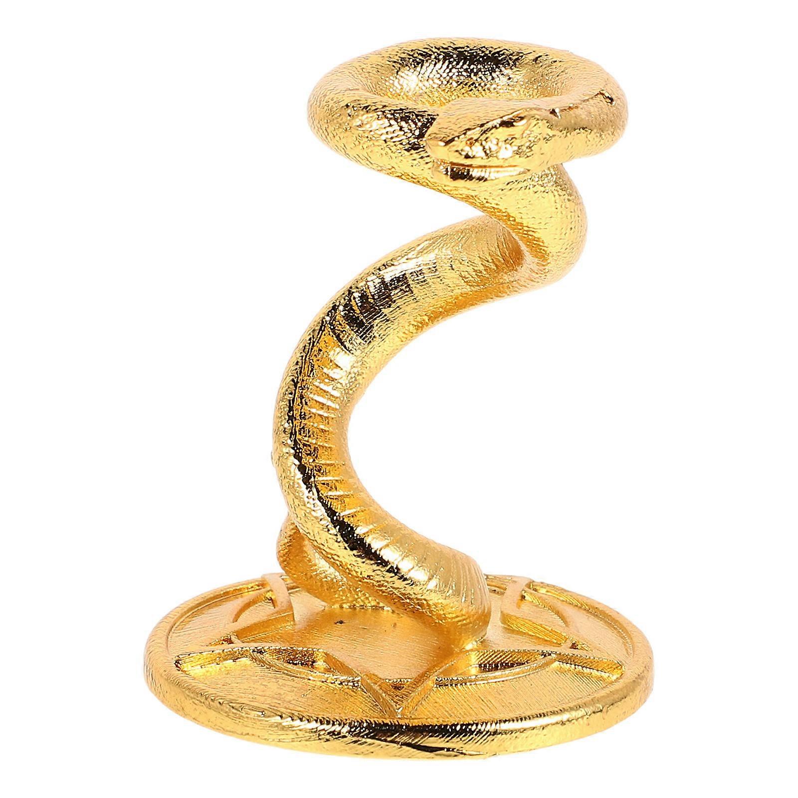 Crystal Ball Stand Snake Shaped Base for Display 1 Piece Golden Alloy Holder