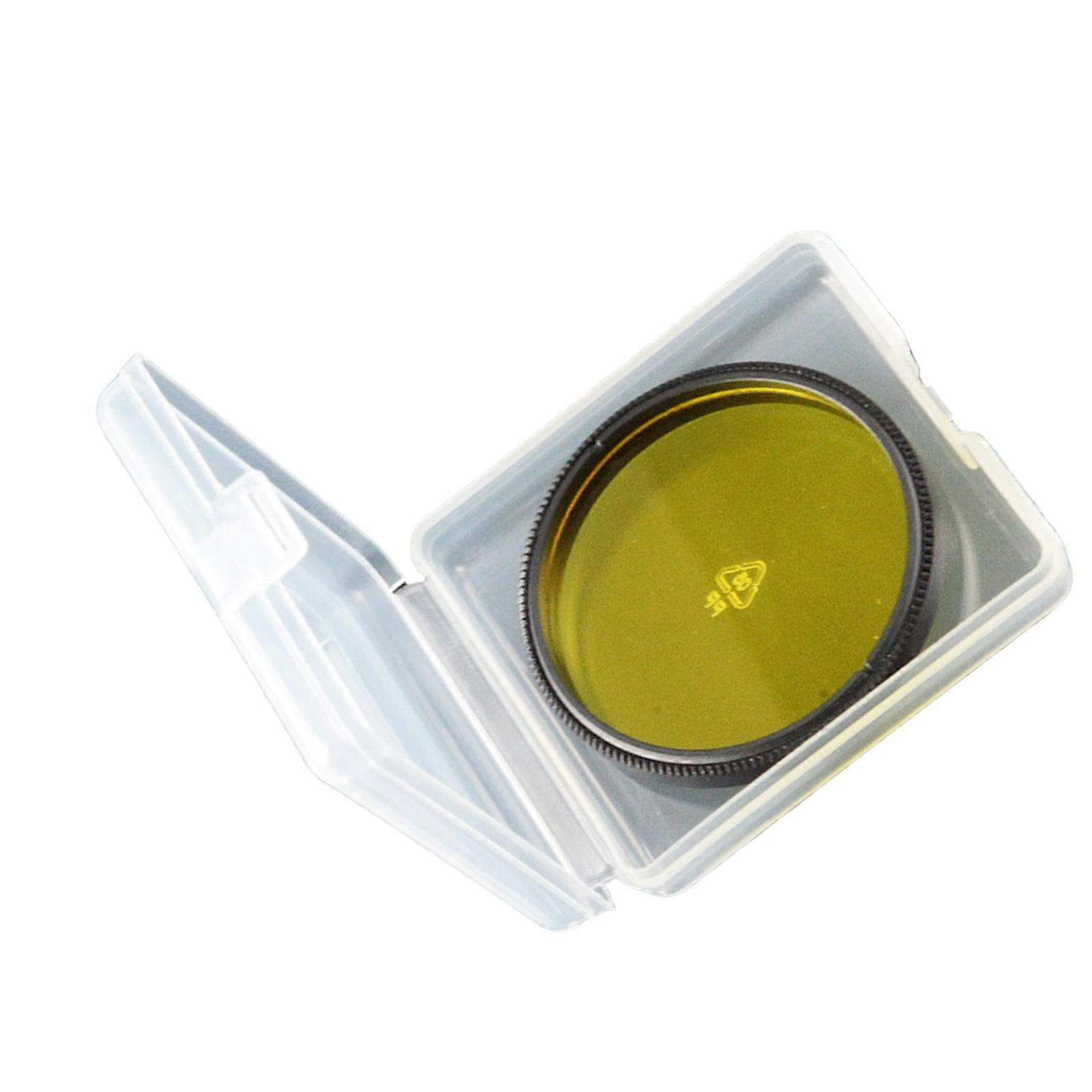 Filtre oculaire télescope 2 pouces Filtre de lune Filtre nébuleuse essentiel pour les observations astronomiques Filtre de cadre en aluminium jaune