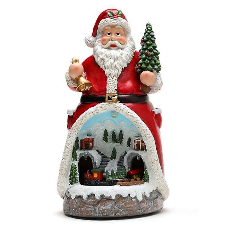 Santa Claus Music Box Rotating LED Light Multifunctional Music Box Ornaments