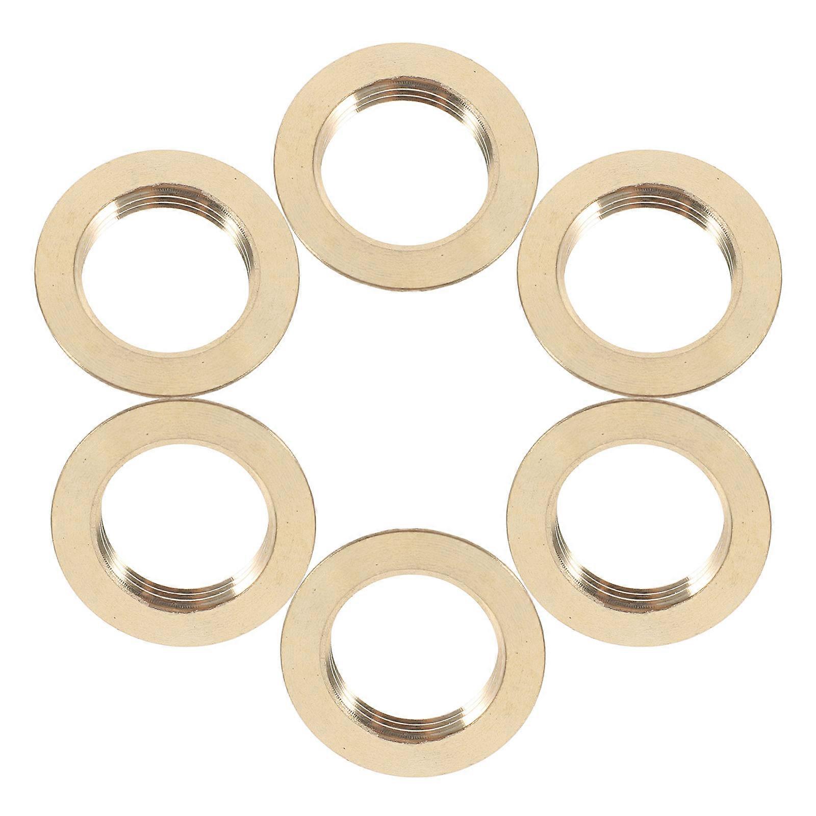 Brass Nozzle Lock Nut Hexagonal Sealing Plumbing Components 6Pcs
