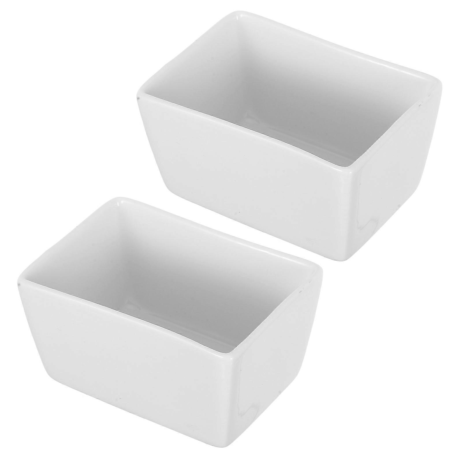 White Ceramic Sugar Packet Holder for Storage 2Pcs Rectangular Sugar Pot
