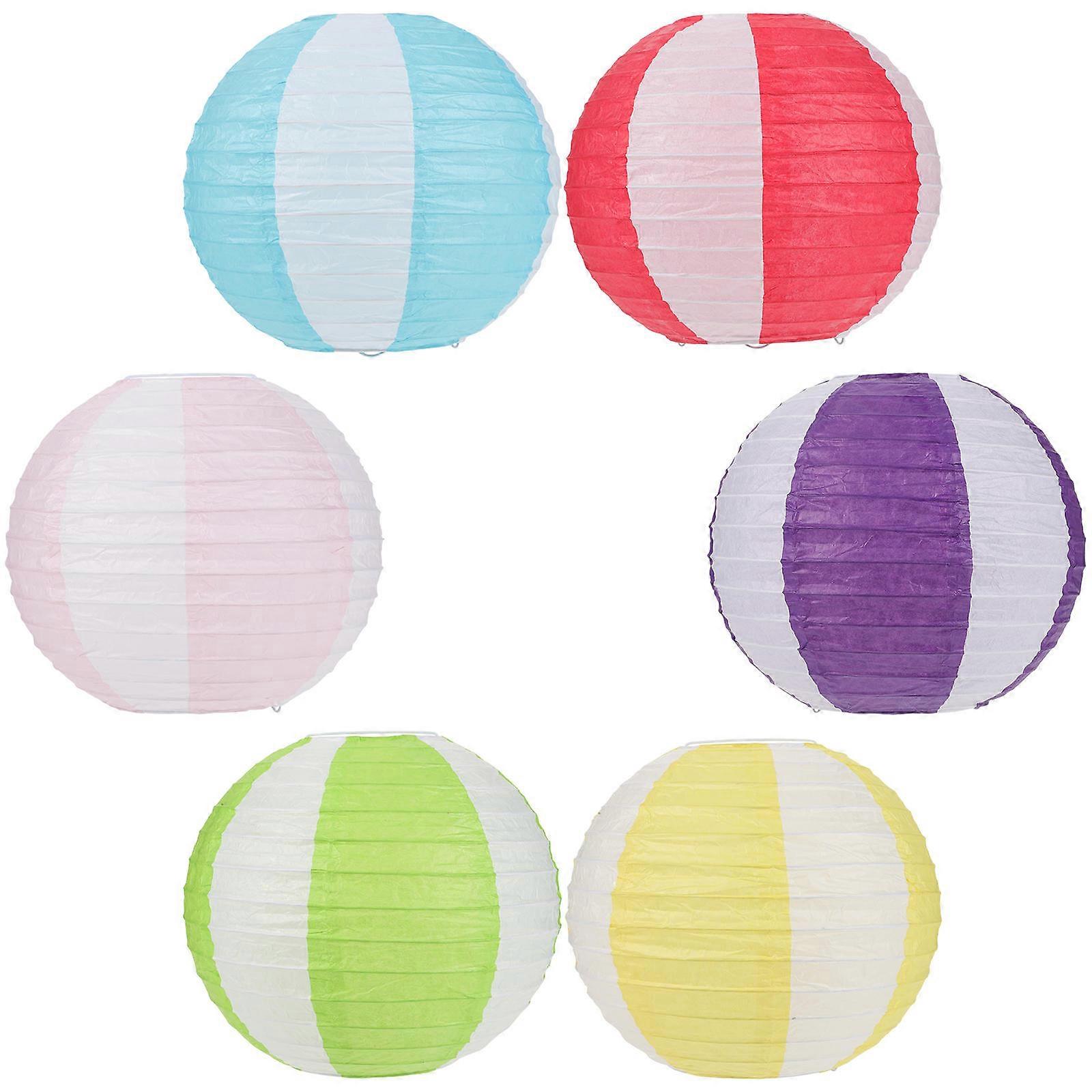 Assorted Color Paper Lanterns Hanging Lanterns for Decor 6Pcs Foldable