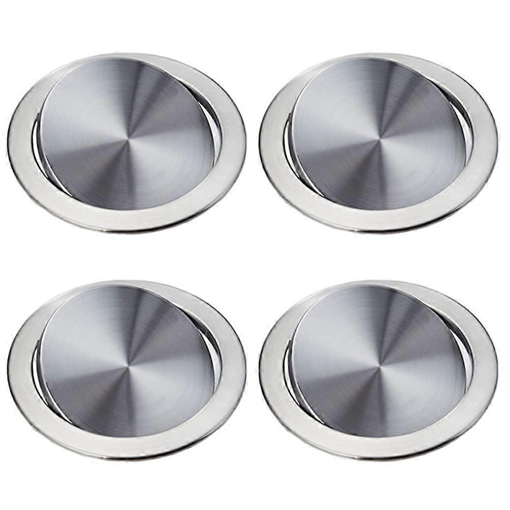 4X Stainless Steel Garbage Flap Lid Trash Bin Cover Flush Built-in Balance Swing Flap Garbage Lid D