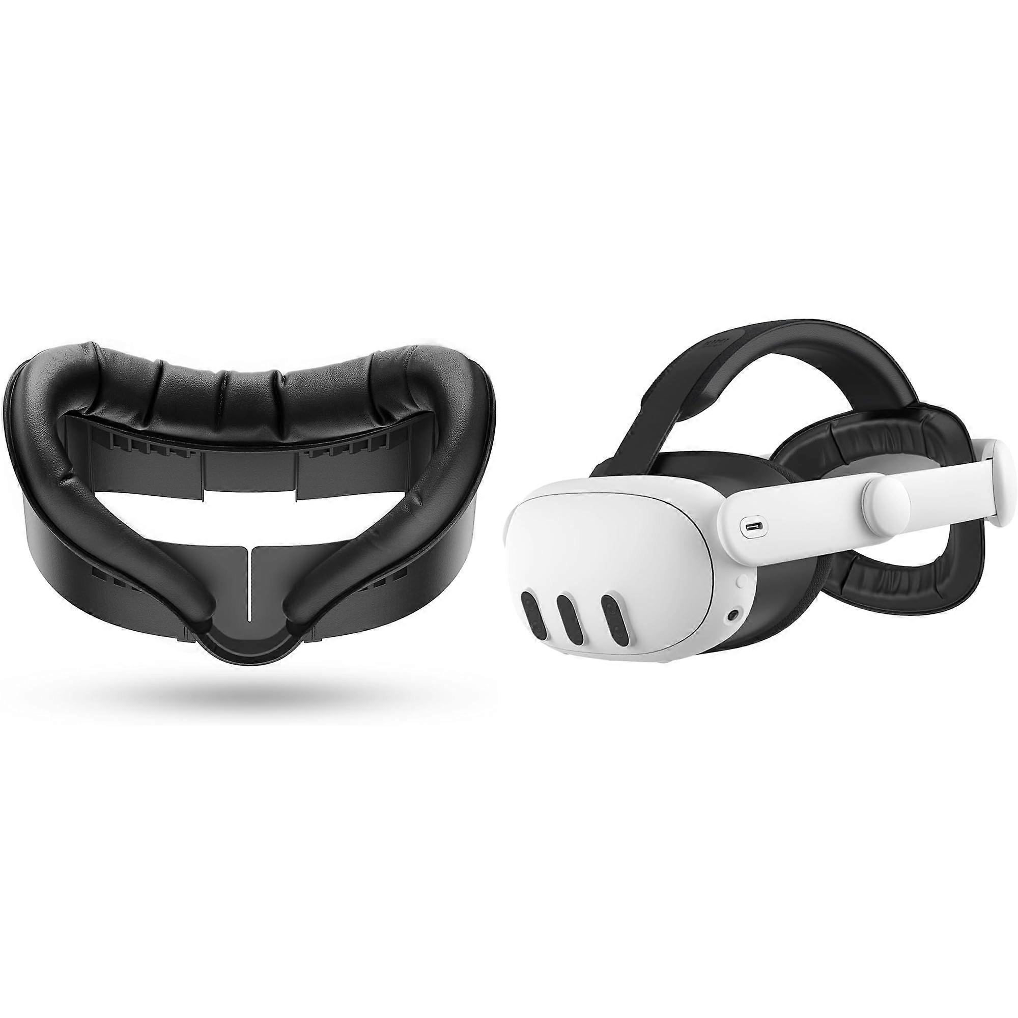 Head Strap and Facial Interface Set for Quest 3 with Ventilated LightBlocking Design and Wide Cushion