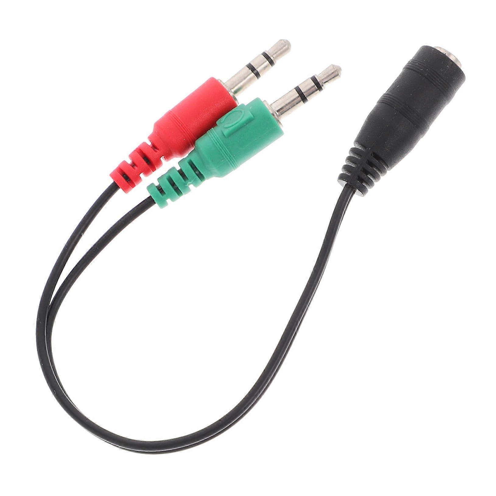 Headphone Splitter Portable Audio Cable Adapter 3.5mm Audio Jack to Dual Plugs for Smartphone and Computer