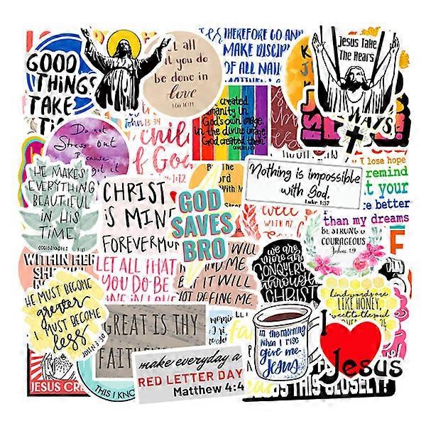 50 high quality Jesus-themed stickers