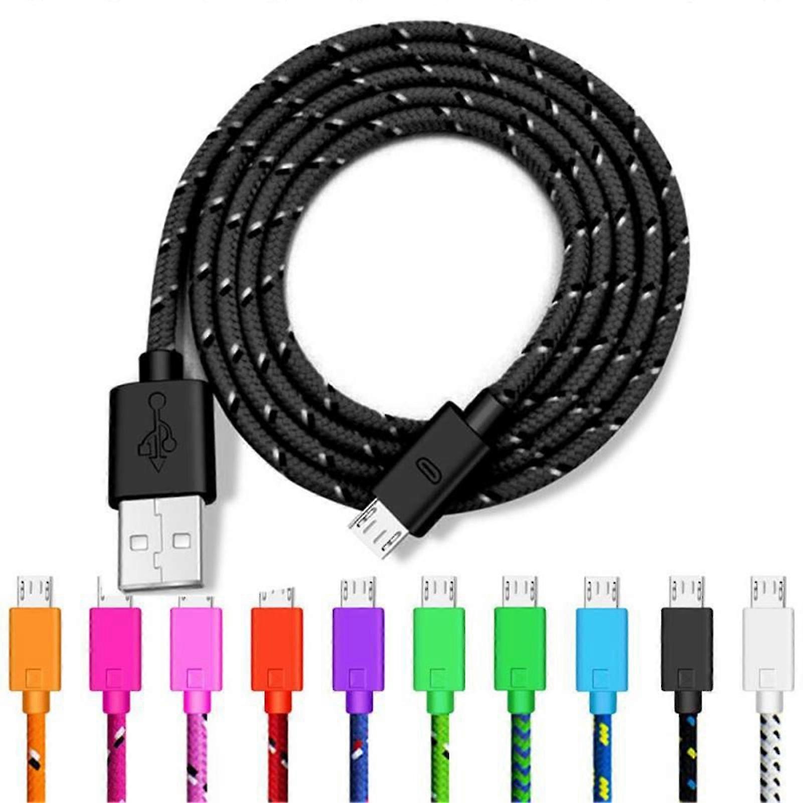 200cm Portable Lightweight Fast Charging Micro Usb Line Colored Braid Data Cable