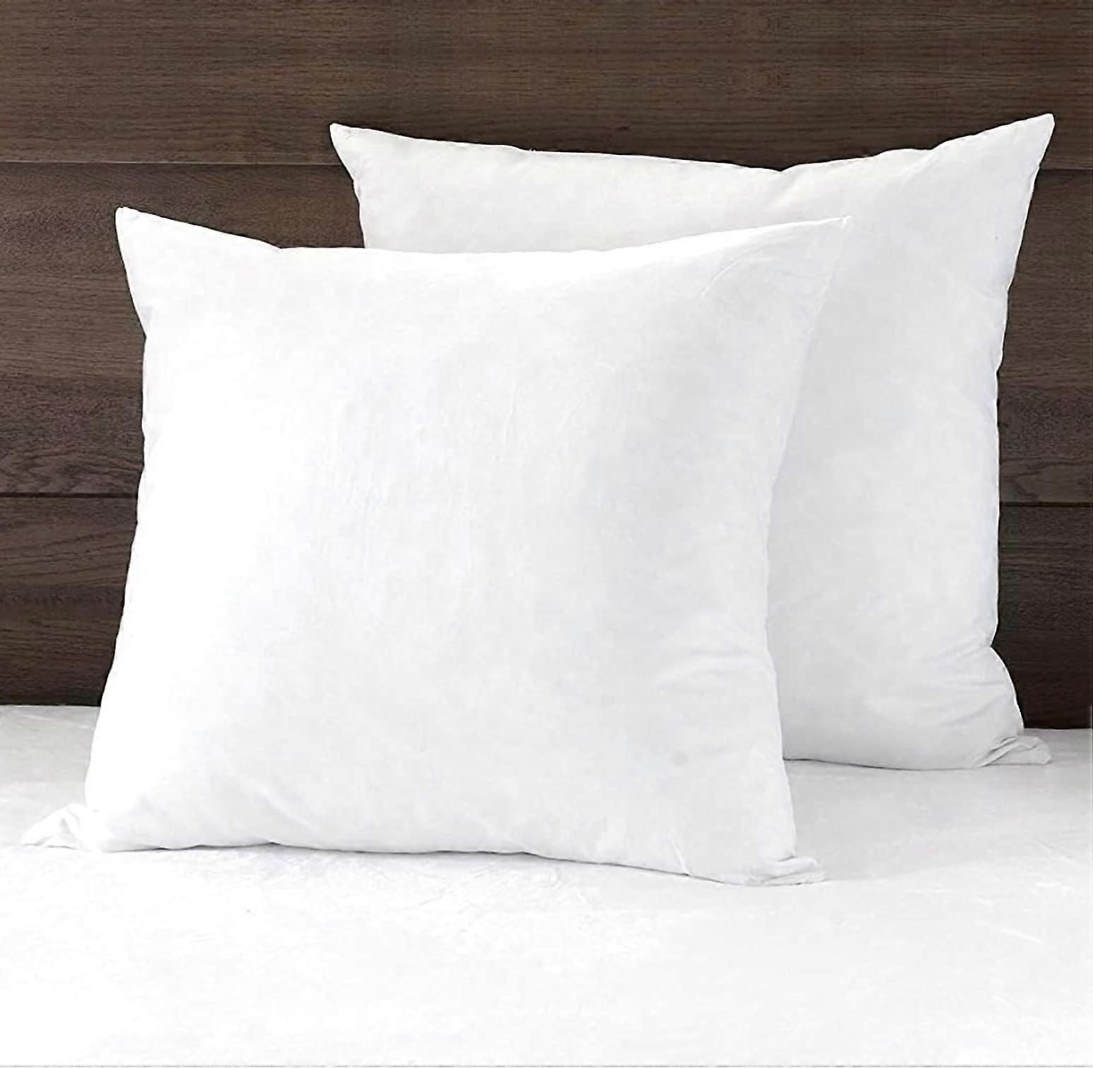 Set of 2 Extra Large 26x26 Down Feather Euro Pillow Inserts with Soft Fluffy Cotton Cover for Home Décor