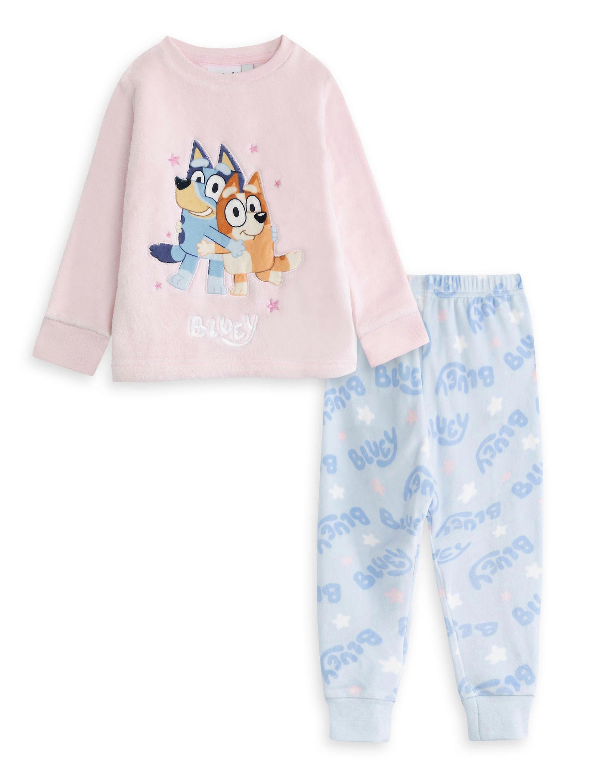 Bluey Mädchen Langarm-Pyjama-Set Rosa Charakter