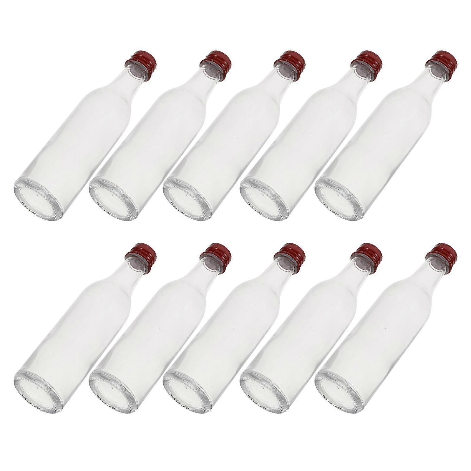Mini Glass Bottles Clear Containers for Liquid Storage 10Pcs